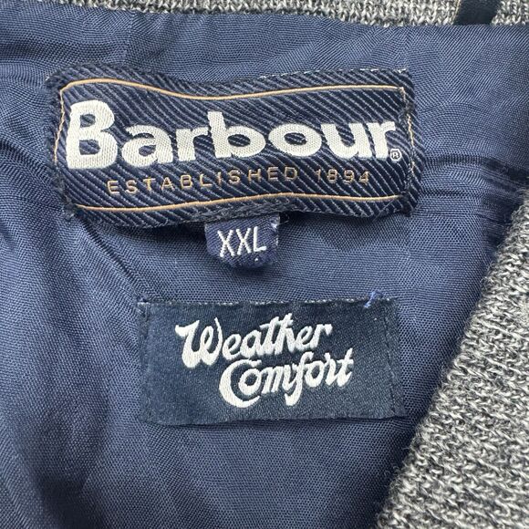 Barbour Jacket Men XXL Weather Comfort Wool Full Zip Lined Gray Knit Heavyweight - Picture 6 of 16